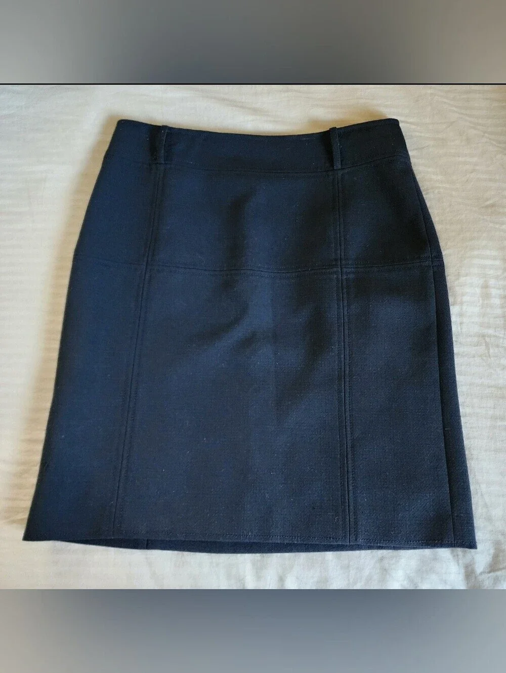 Tory Burch Black Wool Blend Pencil Skirt Lined Size 8 Belt Loops